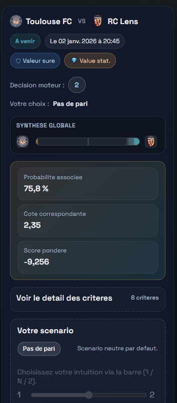Aper&ccedil;u du tableau Expert